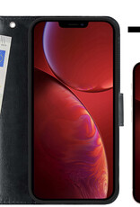 NoXx Hoes Geschikt voor iPhone 14 Plus Hoesje Book Case Hoes Flip Cover Wallet Bookcase Met 2x Screenprotector - Zwart