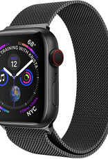 BASEY. Milanees Bandje Geschikt voor Apple Watch SE 44 mm Milanees Bandje - Band Geschikt voor Apple Watch SE 44 mm Met Magneetsluiting - Zwart