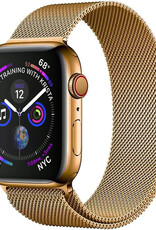 BASEY. Milanees Bandje Geschikt voor Apple Watch SE 44 mm Milanees Bandje - Band Geschikt voor Apple Watch SE 44 mm Met Magneetsluiting - Goud