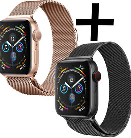 Nomfy Nomfy Apple Watch SE Bandje Milanees (40 mm) - Zwart & Rose Goud