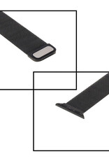 NoXx Horlogeband Milanees Geschikt voor Apple Watch SE 44 mm Bandje - Bandje Geschikt voor Apple Watch SE 44 mm Band Milanees - Zwart & Rose Goud