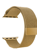 NoXx Horlogeband Milanees Geschikt voor Apple Watch 8 45 mm Bandje - Bandje Geschikt voor Apple Watch 8 45 mm Band Milanees - Goud