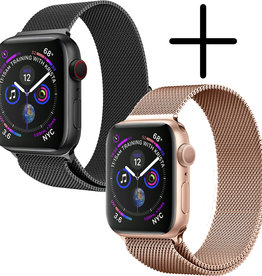 BASEY. BASEY. Apple Watch 8 Bandje Milanees (41 mm) - Zwart & Rose Goud