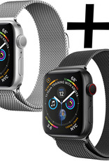 Nomfy Geschikt Voor Apple Watch 8 Bandje Zilver Milanees Horloge Band Voor Apple Watch 8 Band (41) mm - Zwart x Zilver
