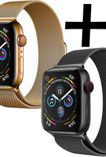 Nomfy Milanees Horlogebandje Geschikt voor 8 45 mm Band Milanees - Bandje Geschikt voor 8 45 mm Bandje Milanees - Zwart & Goud