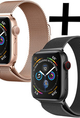 Nomfy Geschikt Voor Apple Watch 8 Bandje Zilver Milanees Horloge Band Voor Apple Watch 8 Band (45) mm - Zwart x Rose Goud