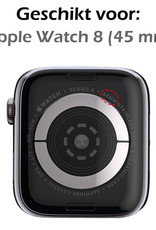 Nomfy Geschikt Voor Apple Watch 8 Bandje Zilver Milanees Horloge Band Voor Apple Watch 8 Band (45) mm - Zwart x Zilver