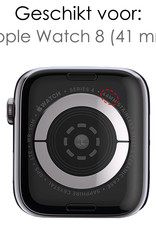 NoXx Horlogeband Milanees Geschikt voor Apple Watch 8 41 mm Bandje - Bandje Geschikt voor Apple Watch 8 41 mm Band Milanees - Zwart & Zilver