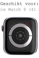 BASEY. Milanees Bandje Geschikt voor Apple Watch 8 41 mm Milanees Bandje - Band Geschikt voor Apple Watch 8 41 mm Met Magneetsluiting - Zwart & Rose Goud