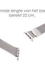 NoXx Geschikt Voor Apple Watch 8 Bandje Magneetsluiting - Horloge Band Voor Apple Watch 8 45 mm Milanees - Zilver En Rose Goud