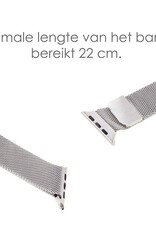 NoXx Horlogeband Milanees Geschikt voor Apple Watch SE 40 mm Bandje - Bandje Geschikt voor Apple Watch SE 40 mm Band Milanees - Zilver