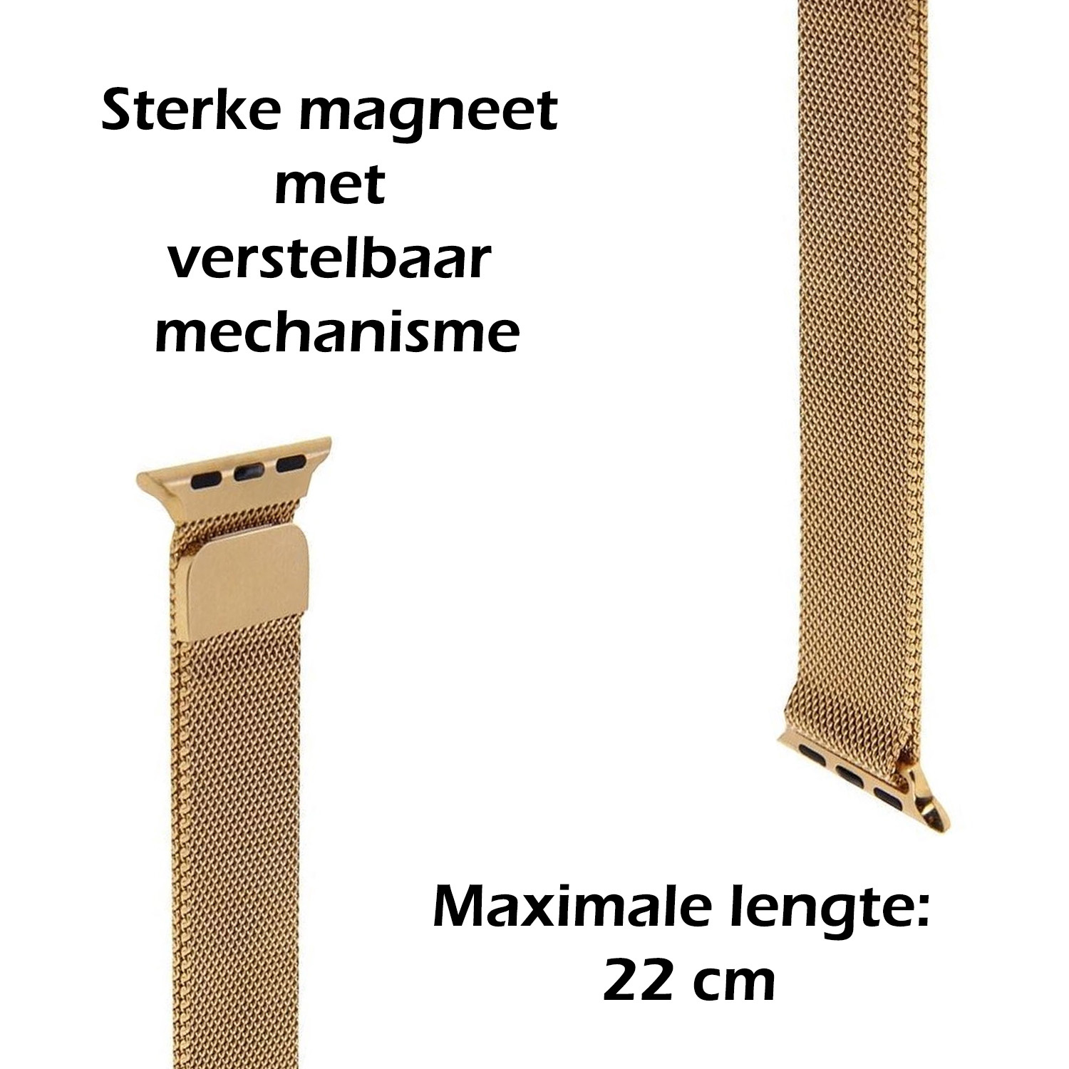 Nomfy Milanees Horlogebandje Geschikt voor SE 40 mm Band Milanees - Bandje Geschikt voor SE 40 mm Bandje Milanees - Goud