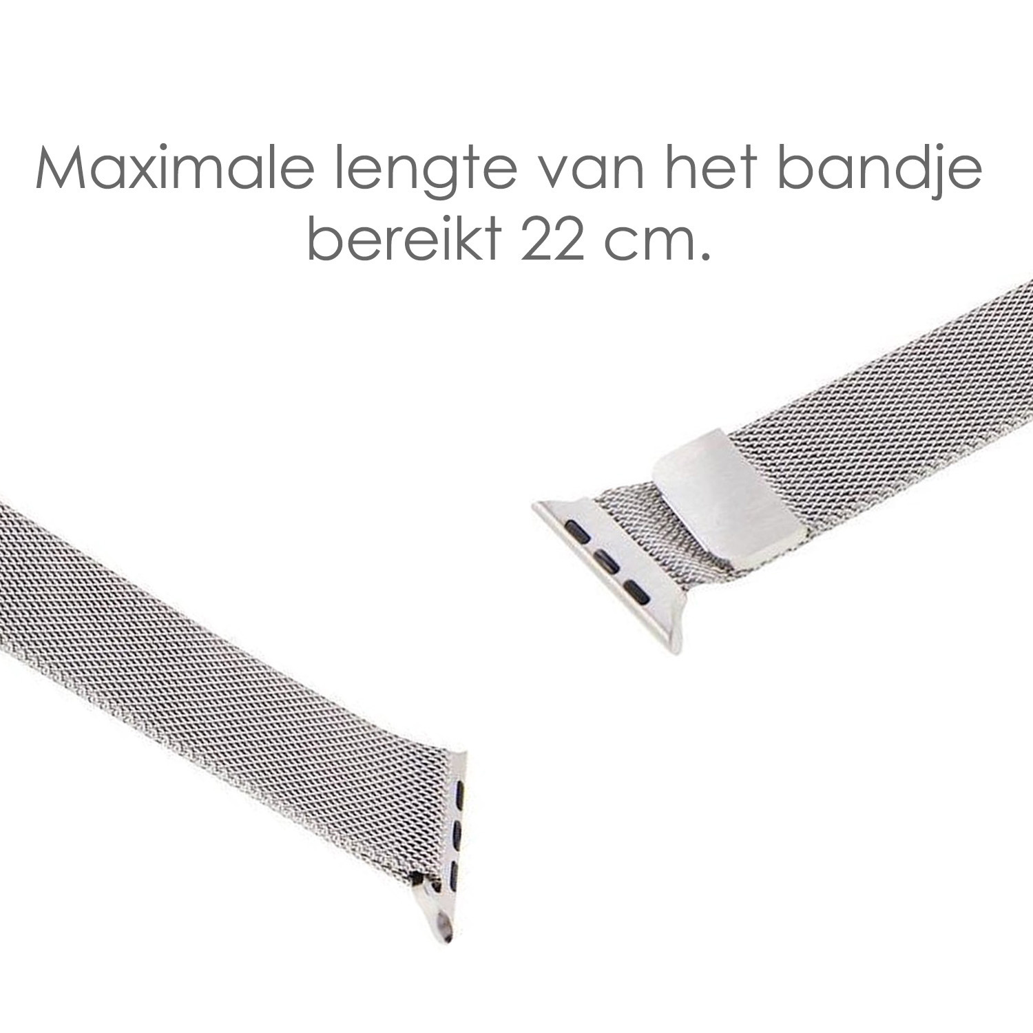 NoXx Horlogeband Milanees Geschikt voor Apple Watch 8 41 mm Bandje - Bandje Geschikt voor Apple Watch 8 41 mm Band Milanees - Zilver & Rose Goud