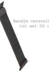 BASEY. Milanees Bandje Geschikt voor Apple Watch 8 41 mm Milanees Bandje - Band Geschikt voor Apple Watch 8 41 mm Met Magneetsluiting - Zwart & Goud