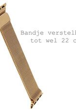 BASEY. Milanees Bandje Geschikt voor Apple Watch SE 44 mm Milanees Bandje - Band Geschikt voor Apple Watch SE 44 mm Met Magneetsluiting - Goud