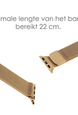 NoXx Horlogeband Milanees Geschikt voor Apple Watch SE 44 mm Bandje - Bandje Geschikt voor Apple Watch SE 44 mm Band Milanees - Goud