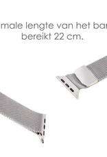 NoXx Horlogeband Milanees Geschikt voor Apple Watch 8 45 mm Bandje - Bandje Geschikt voor Apple Watch 8 45 mm Band Milanees - Zilver