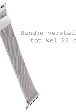 BASEY. Milanees Bandje Geschikt voor Apple Watch 8 45 mm Milanees Bandje - Band Geschikt voor Apple Watch 8 45 mm Met Magneetsluiting - Zilver