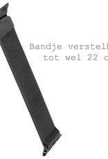 BASEY. Milanees Bandje Geschikt voor Apple Watch 8 45 mm Milanees Bandje - Band Geschikt voor Apple Watch 8 45 mm Met Magneetsluiting - Zwart