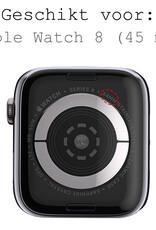 BASEY. Milanees Bandje Geschikt voor Apple Watch 8 45 mm Milanees Bandje - Band Geschikt voor Apple Watch 8 45 mm Met Magneetsluiting - Zwart