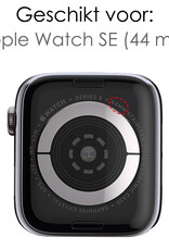 NoXx Horlogeband Milanees Geschikt voor Apple Watch SE 44 mm Bandje - Bandje Geschikt voor Apple Watch SE 44 mm Band Milanees - Zwart & Goud