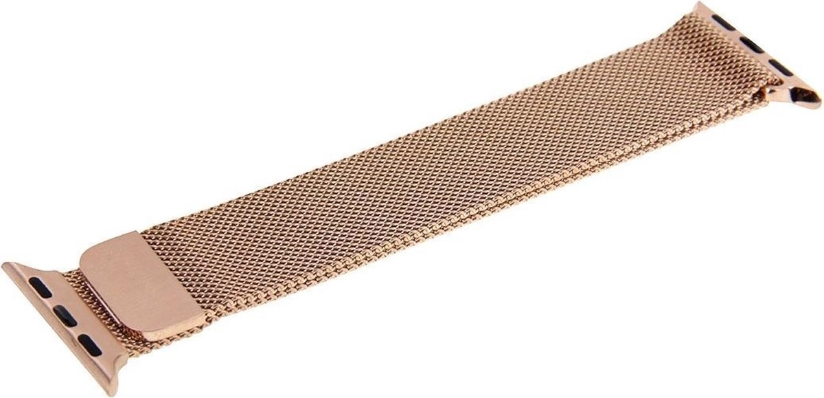 Nomfy Milanees Horlogebandje Geschikt voor SE 44 mm Band Milanees - Bandje Geschikt voor SE 44 mm Bandje Milanees - Zwart & Rose Goud