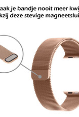 Nomfy Milanees Horlogebandje Geschikt voor SE 44 mm Band Milanees - Bandje Geschikt voor SE 44 mm Bandje Milanees - Zwart & Rose Goud