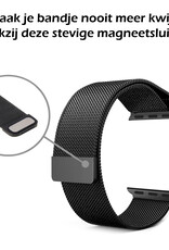 Nomfy Milanees Horlogebandje Geschikt voor SE 44 mm Band Milanees - Bandje Geschikt voor SE 44 mm Bandje Milanees - Zwart & Rose Goud