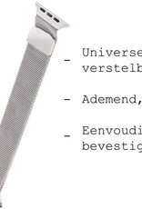 BASEY. Milanees Bandje Geschikt voor Apple Watch 8 41 mm Milanees Bandje - Band Geschikt voor Apple Watch 8 41 mm Met Magneetsluiting - Zwart & Zilver