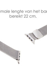 NoXx Horlogeband Milanees Geschikt voor Apple Watch 8 41 mm Bandje - Bandje Geschikt voor Apple Watch 8 41 mm Band Milanees - Zwart & Zilver