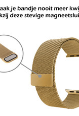 Nomfy Geschikt Voor Apple Watch 8 Bandje Zilver Milanees Horloge Band Voor Apple Watch 8 Band (41) mm - Zwart x Goud
