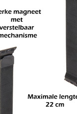 Nomfy Milanees Horlogebandje Geschikt voor 8 45 mm Band Milanees - Bandje Geschikt voor 8 45 mm Bandje Milanees - Zwart & Zilver