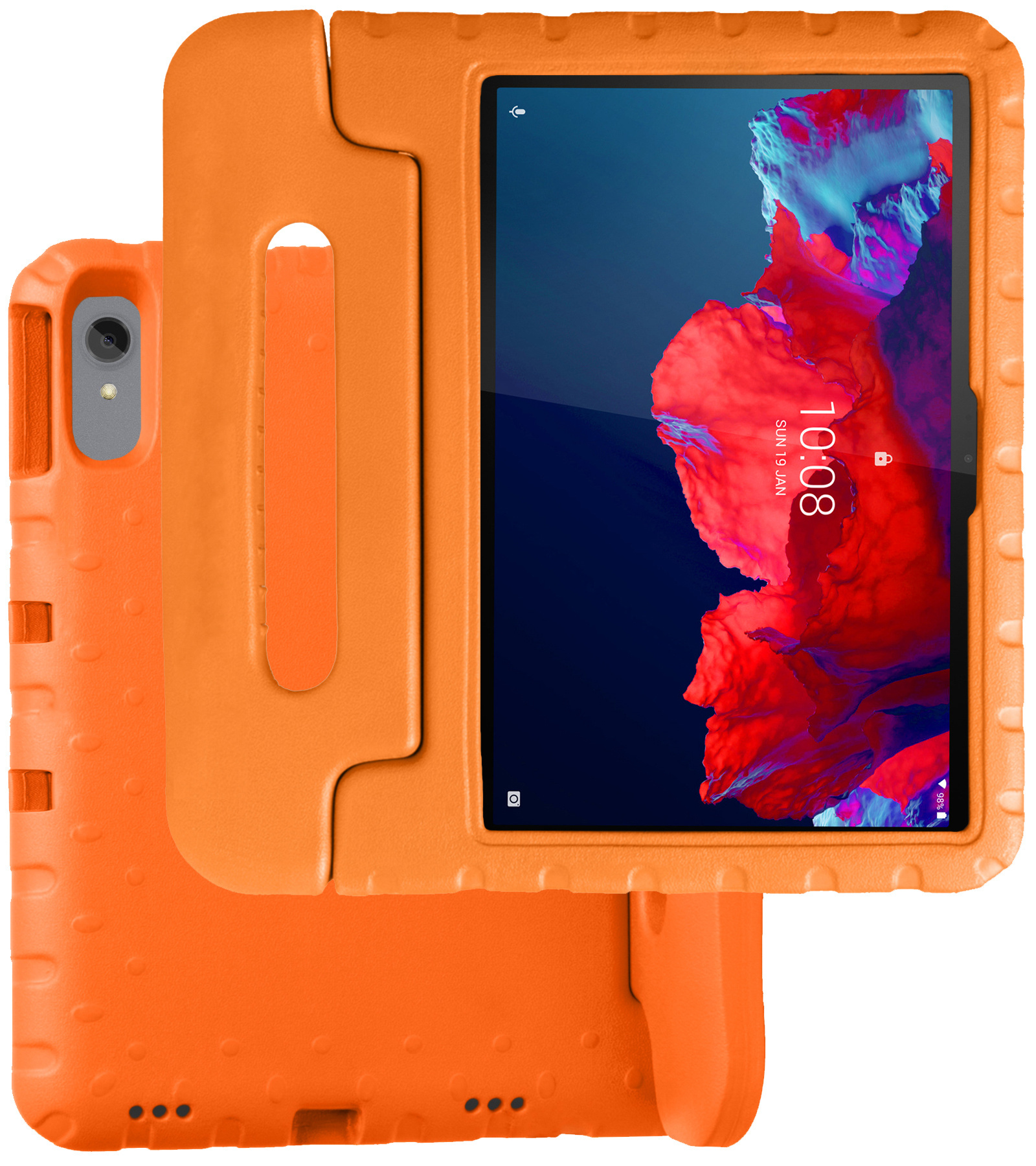 BASEY. Hoesje Geschikt voor Lenovo Tab P11 Plus Hoesje Kinder Hoes Shockproof Kinderhoes - Kindvriendelijk Hoesje Geschikt voor Lenovo Tab P11 Plus Hoes Kids Case - Oranje