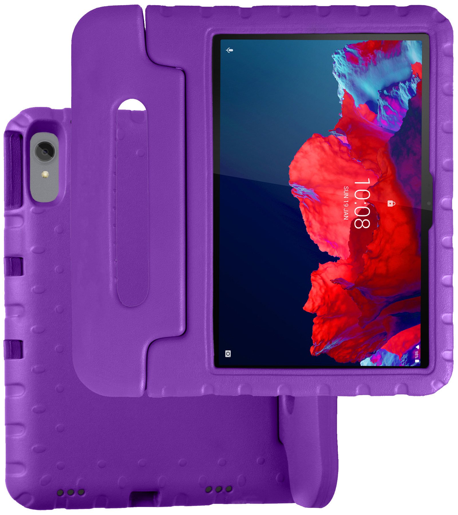 BASEY. Hoesje Geschikt voor Lenovo Tab P11 Plus Hoesje Kinder Hoes Shockproof Kinderhoes - Kindvriendelijk Hoesje Geschikt voor Lenovo Tab P11 Plus Hoes Kids Case - Paars