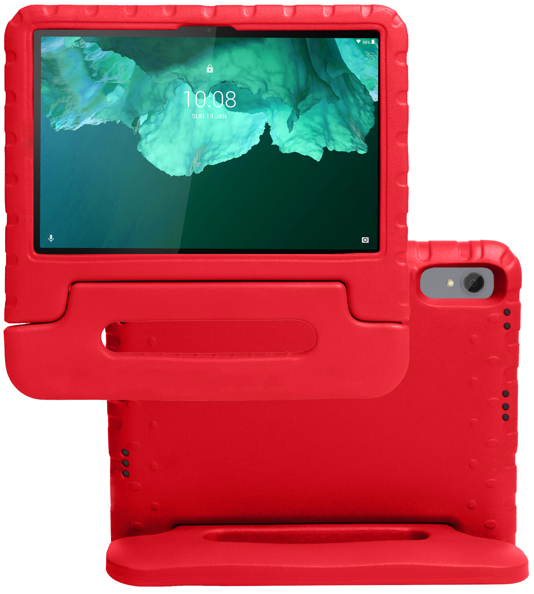 NoXx Hoesje Geschikt voor Lenovo Tab P11 Plus Hoesje Kinderhoes Shockproof Hoes Kids Case - Rood