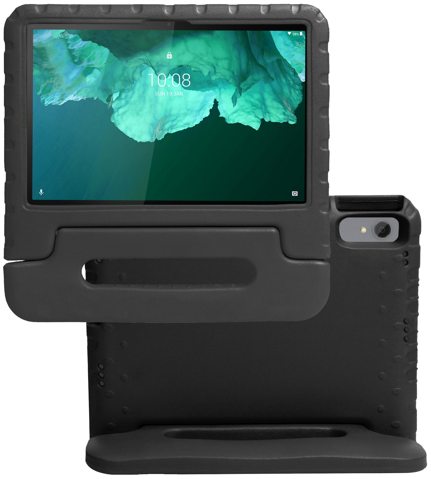 NoXx Hoesje Geschikt voor Lenovo Tab P11 Plus Hoesje Kinderhoes Shockproof Hoes Kids Case - Zwart