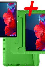BASEY. Hoesje Geschikt voor Lenovo Tab P11 Plus Hoesje Kinder Hoes Shockproof Kinderhoes Met Screenprotector - Kindvriendelijk Hoesje Geschikt voor Lenovo Tab P11 Plus Hoes Kids Case - Groen
