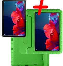 BASEY. BASEY. Lenovo Tab P11 Plus Kinderhoes Met Screenprotector - Groen