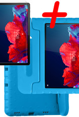 BASEY. Hoesje Geschikt voor Lenovo Tab P11 Plus Hoesje Kinder Hoes Shockproof Kinderhoes Met Screenprotector - Kindvriendelijk Hoesje Geschikt voor Lenovo Tab P11 Plus Hoes Kids Case - Blauw
