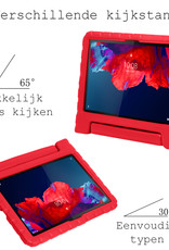 BASEY. Hoesje Geschikt voor Lenovo Tab P11 Plus Hoesje Kinder Hoes Shockproof Kinderhoes Met Screenprotector - Kindvriendelijk Hoesje Geschikt voor Lenovo Tab P11 Plus Hoes Kids Case - Rood