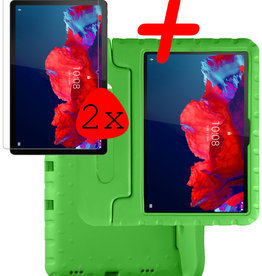 BASEY. BASEY. Lenovo Tab P11 Plus Kinderhoes Met 2x Screenprotector - Groen