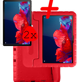 BASEY. BASEY. Lenovo Tab P11 Plus Kinderhoes Met 2x Screenprotector - Rood