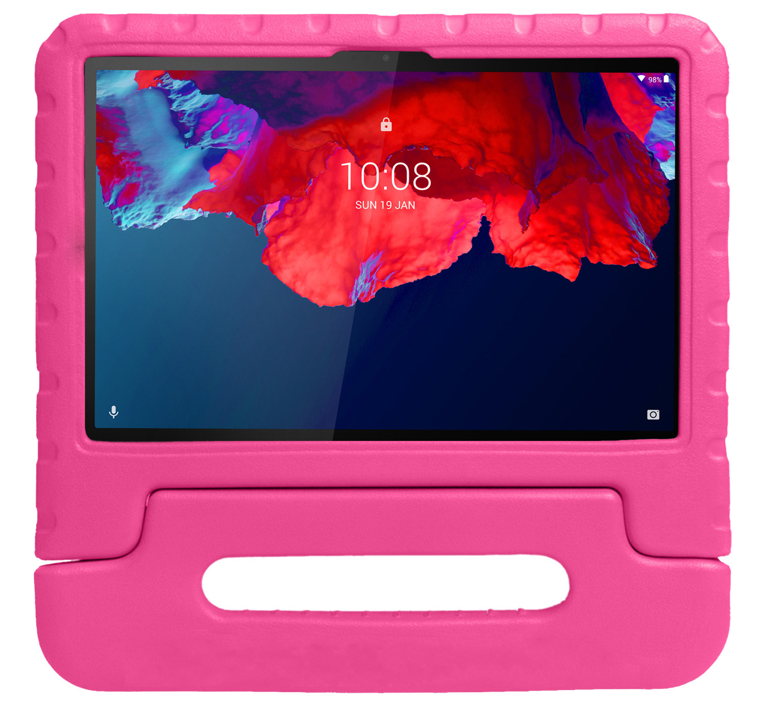 BASEY. Hoesje Geschikt voor Lenovo Tab P11 Plus Hoesje Kinder Hoes Shockproof Kinderhoes Met 2x Screenprotector - Kindvriendelijk Hoesje Geschikt voor Lenovo Tab P11 Plus Hoes Kids Case - Roze