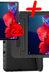 BASEY. Hoesje Geschikt voor Lenovo Tab P11 Plus Hoesje Kinder Hoes Shockproof Kinderhoes Met 2x Screenprotector - Kindvriendelijk Hoesje Geschikt voor Lenovo Tab P11 Plus Hoes Kids Case - Zwart