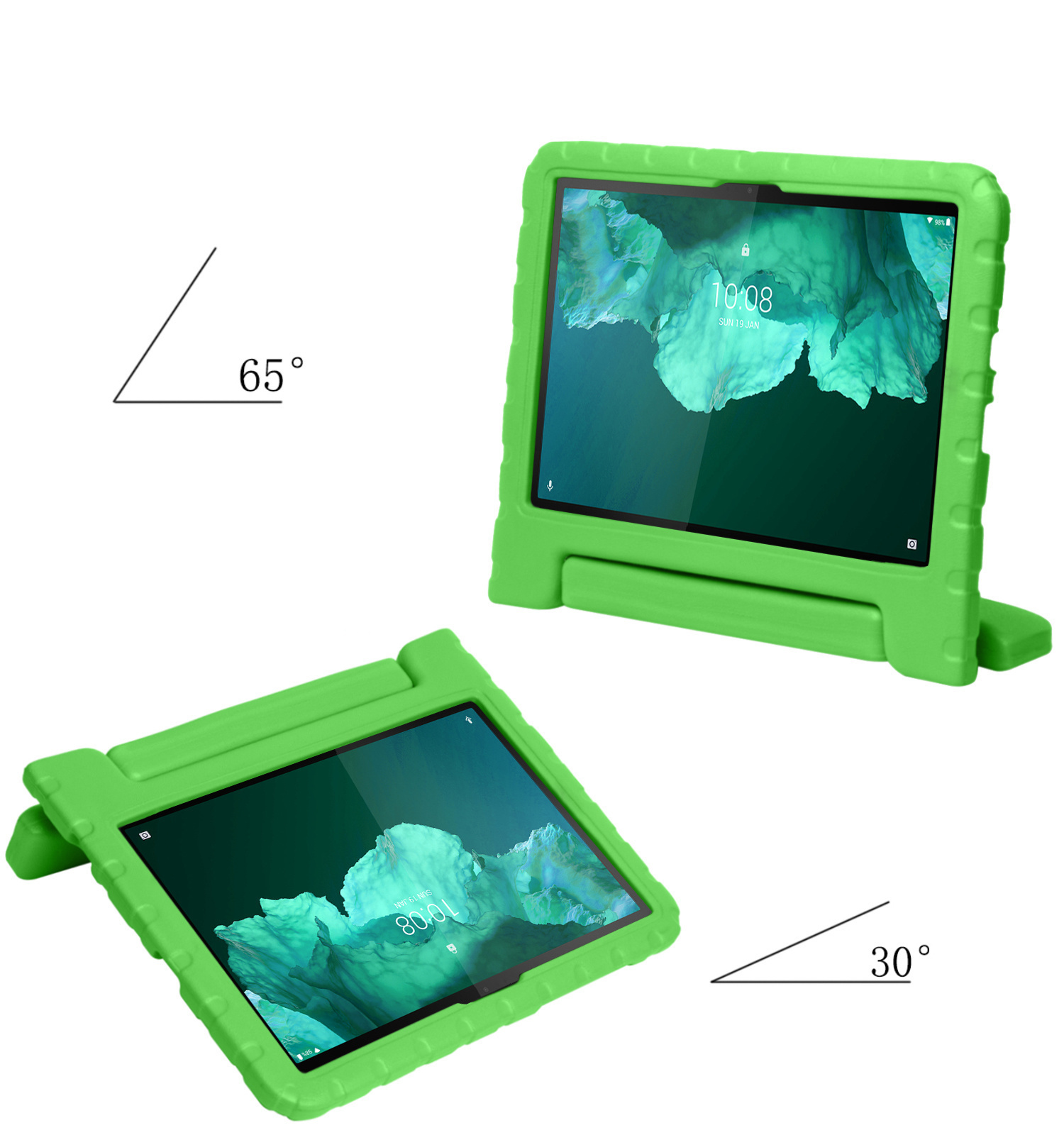 NoXx Hoesje Geschikt voor Lenovo Tab P11 Plus Hoesje Kinderhoes Shockproof Hoes Kids Case Met Screenprotector - Groen