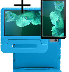 NoXx NoXx Lenovo Tab P11 Plus Kinderhoes Met Screenprotector - Blauw