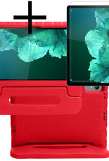 NoXx Lenovo Tab P11 Plus Hoesje Kinderhoes Shockproof Cover Case Met Screenprotector - Rood