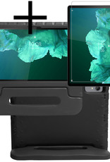 NoXx Hoesje Geschikt voor Lenovo Tab P11 Plus Hoesje Kinderhoes Shockproof Hoes Kids Case Met Screenprotector - Zwart