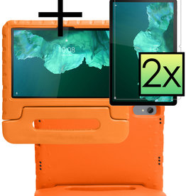 NoXx NoXx Lenovo Tab P11 Plus Kinderhoes Met 2x Screenprotector - Oranje