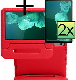 NoXx NoXx Lenovo Tab P11 Plus Kinderhoes Met 2x Screenprotector - Rood